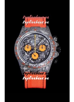 Rolex Daytona DiW Orange Edition Edition Forged Cabon Casing 1:1 Mirror Replica