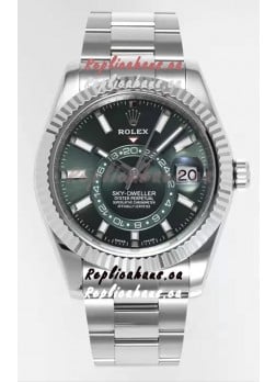 Rolex Sky-Dweller REF #m336934 Green Dial Watch in 904L Steel Case - Super Clone Watch