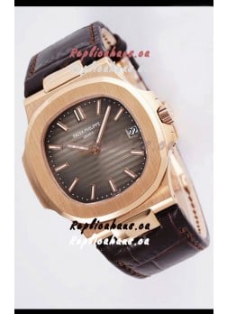 Patek Philippe Nautilus 5711/1R 1 1:1 Mirror Replica Watch in Brown Dial Rose Gold
