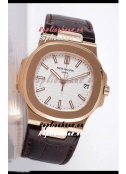Patek Philippe Nautilus 5711/1R 1 1:1 Mirror Replica Watch in White Dial Rose Gold