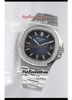 Patek Philippe Nautilus 5711 Swiss Replica Watch - 1:1 Mirror Quality with Diamonds Bezel