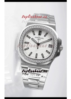 Patek Philippe Nautilus 5711 Swiss Replica Watch - 1:1 Mirror Quality with Diamonds Bezel