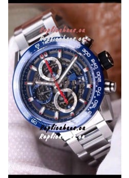 Tag Heuer Carrera Heuer 01 Swiss Replica Watch in Blue Dial/Bezel