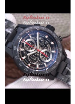 Tag Heuer Carrera Heuer 01 Swiss Replica Watch in PVD Casing - Black Skeleton Dial