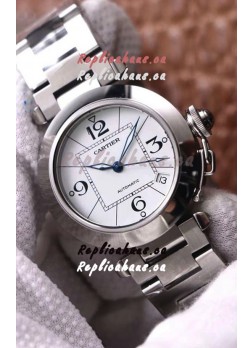 Pasha De Cartier 1:1 Mirror Quality Automatic Swiss Replica Watch 32MM - White Dial