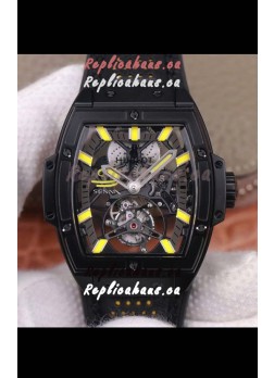 Hublot Masterpiece MP Senna Edition Genuine Tourbillon Swiss Replica Watch in PVD Coating