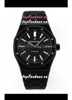 Audemars Piguet Royal Oak PVD Coated Swiss Replica Watch 3120 Swiss Movement - Black Dial 