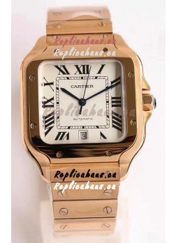 Cartier Santos De Cartier XL 1:1 Rose Gold Casing Swiss Replica Watch 40MM