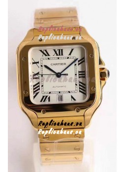 Cartier Santos De Cartier XL 1:1 Yellow Gold Casing Swiss Replica Watch 40MM