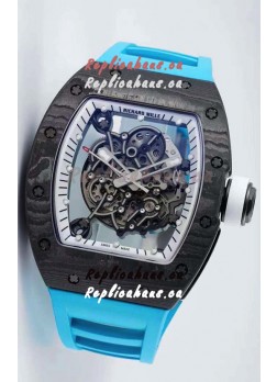 Richard Mille RM055 Forged Carbon Casing 1:1 Mirror Replica Watch in Blue Strap 