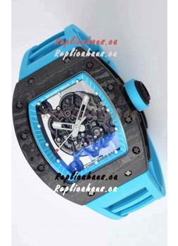 Richard Mille RM055 Forged Carbon Casing 1:1 Mirror Replica Watch in Blue Strap 