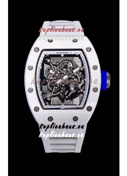 Richard Mille RM055 Ceramic Casing 1:1 Mirror Replica Watch in White Strap 