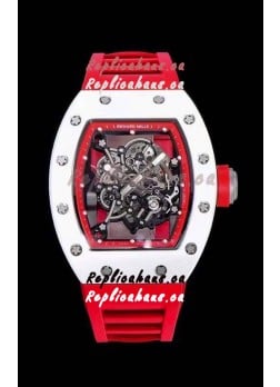 Richard Mille RM055 Ceramic Casing 1:1 Mirror Replica Watch in Red Strap 