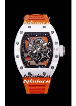 Richard Mille RM055 Ceramic Casing 1:1 Mirror Replica Watch in Orange Strap 
