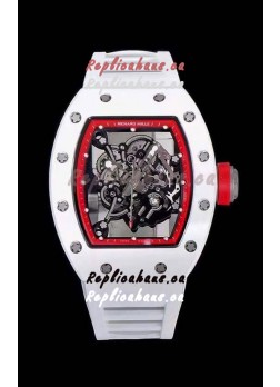 Richard Mille RM055 Ceramic Casing 1:1 Mirror Replica Watch in White Strap 
