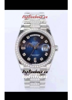 Rolex Day Date Presidential 904L Steel 36MM - Blue Dial 1:1 Mirror Quality Watch