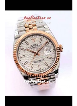 Rolex Datejust Fluted-Motif Dial 41MM Cal.3135 Movement Swiss Replica Watch in 904L Two Tone Casing