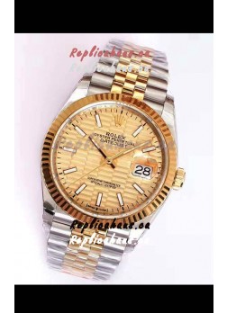 Rolex Datejust Fluted-Motif Dial 41MM Cal.3135 Movement Swiss Replica Watch in 904L Two Tone Casing