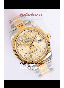 Rolex Datejust Fluted-Motif Dial 41MM Cal.3135 Movement Swiss Replica Watch in 904L Two Tone Casing