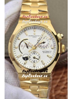 Vacheron Constantin Overseas Power Reserve Swiss Replica Watch in Yellow Gold Casing