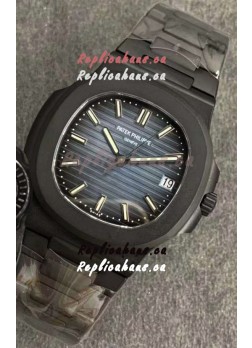 Patek Philippe Nautilus 5711 Black Venom PVD Swiss Replica Watch in Blue Dial 