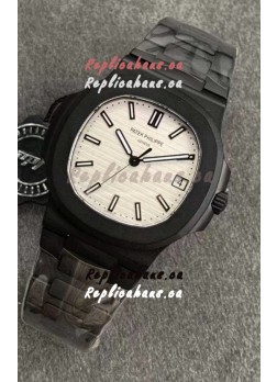 Patek Philippe Nautilus 5711 Black Venom PVD Swiss Replica Watch in White Dial 