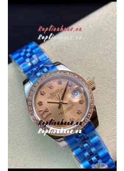 Rolex Datejust Ladies 28MM Cal.3135 Movement Swiss Replica in 904L Steel Brown Dial 