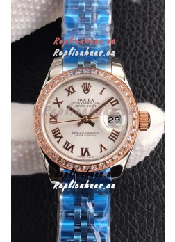 Rolex Datejust Ladies 28MM Cal.3135 Movement Swiss Replica in 904L Steel White Dial 