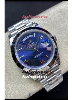 Rolex Day Date M228206-0015 904L Steel 40MM - Blue Dial 1:1 Mirror Replica
