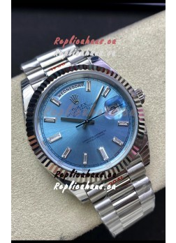 Rolex Day Date M228236-0006 904L Steel 40MM - Ice Blue Dial 1:1 Mirror Replica