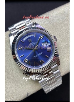 Rolex Day Date M228206-0015 904L Steel 40MM - Blue Dial 1:1 Mirror Replica