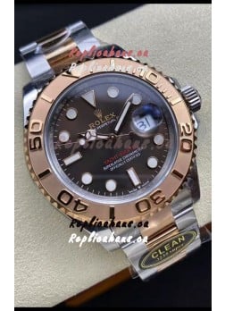 Rolex Yachtmaster 40 Everose Gold - Oyster Steel Brown Dial 1:1 Swiss Replica Watch 40MM in 904L Steel Casing