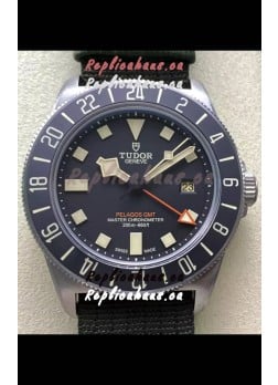 Tudor Pelagos FXD GMT Titanium Casing 1:1 Mirror Replica Black Dial in Green Nato Strap