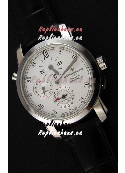 Vacheron Constantin Malte Dual Time Regulator Steel Swiss Replica Watch 