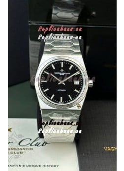 Vacheron Constantin Historiques 222 Super Clone 37MM Steel Casing Watch in Black Dial 