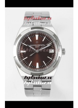 Vacheron Constantin Overseas 1:1 Mirror Swiss Replica Watch in Brown Dial - Steel Strap