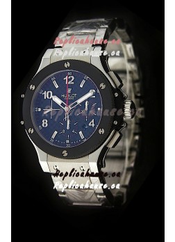 Hublot Big Bang Swiss Replica Watch in Steel Strap Ceramic Bezel