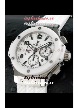 Hublot Big Bang Swiss Replica Watch in White Ceramic Bezel