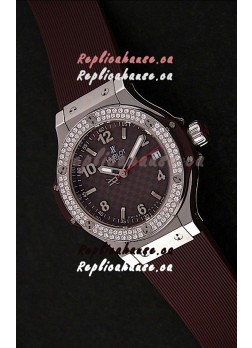 Hublot Big Bang King Swiss Quartz Watch in Checkered Brown Dial