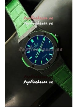 Hublot Big Bang Classic Fusion Ceramic Case Watch in Green Strap