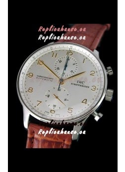 IWC Portuguese Chronograph Swiss Replica Watch in White Dial