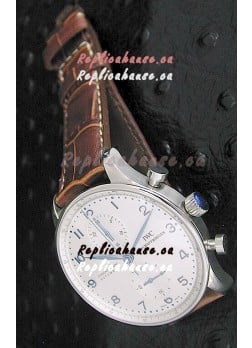 IWC Portuguese Chronograph Swiss Replica Watch in White Dial