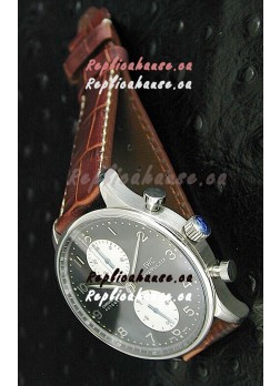 IWC Portuguese Chronograph Swiss Replica Watch in Black Dial
