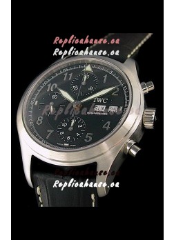 IWC Der Flieger Chronograph Swiss Replica Watch in Black Dial