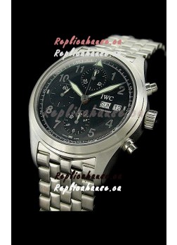 IWC Der Flieger Chronograph Swiss Replica Watch in Black Dial