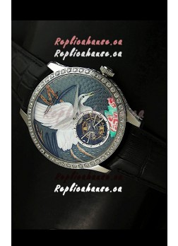 Jaeger LeCoultre Porcelain Crane Flying Tourbillon Watch - MIRROR REPLICA