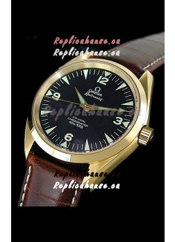 Omega Railmaster Swiss Watch in Rose Gold Casing