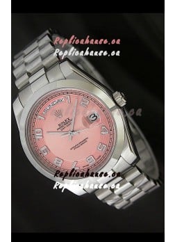Rolex Day Date Japanese Replica Steel Watch in Champagne Dial