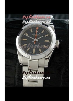 Rolex Oyster Perpetual Milgauss Swiss Replica Watch in Black Dial