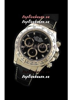 Rolex Daytona Cosmograph Swiss Replica Gold Watch in Black Dial